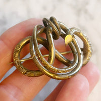 9K Antique Lover’s Knot Brooch with Hand-carved Snake’s Head